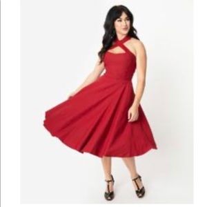 Unused unique vintage Rita red dress